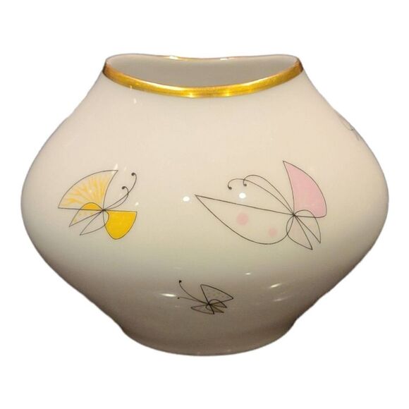 Rosenthal Thomas Germany VTG Porcelain MCM Abstract Butterflies Vase Rare! EUC - Picture 1 of 12